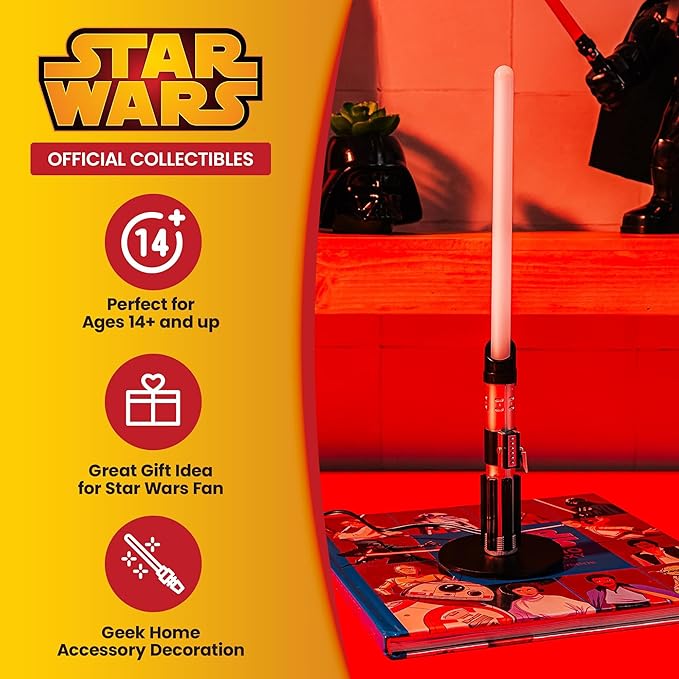 Star Wars Darth Vader Lightsaber 12-Inch Desktop LED Mood Light for Nightstand Table