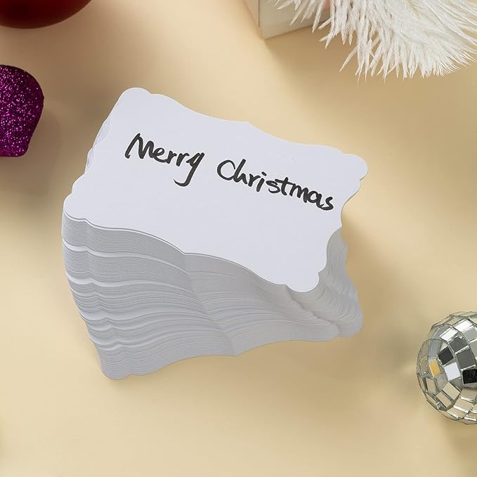 120 Pieces Small Mini Business Cards Vintage Assorted Colors Blank Note Cards Gift Word Card for Business Cards, Gift Cards (White, 3.66x 2.36 inches)