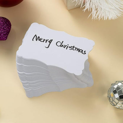 120 Pieces Small Mini Business Cards Vintage Assorted Colors Blank Note Cards Gift Word Card for Business Cards, Gift Cards (White, 3.66x 2.36 inches)