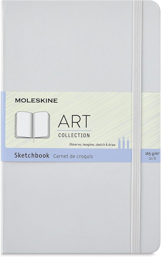 Moleskine Art Sketchbook, Large, Plain, Cool Gray, Hard Cover (5 x 8.25)