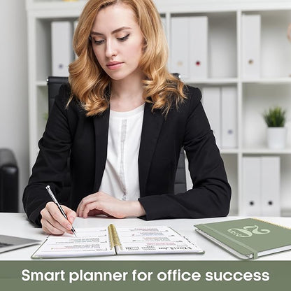 2026 Planner, Weekly and Monthly Calender Planner, Jan 2026 to Dec 2026, Hardcover 2026 Calendar Planner Book with Tabs & Inner Pocket, Office Home School Supplies for Women & Men - A5 (6.3" x 8.5"), Green