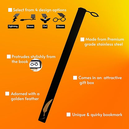 Glasses Bookmark Wizard Metal Bookmark Witch Magic Beautiful Bookmark for Girls, Boys, Kids, Book Club Gift for Teacher Gift Gifts Bookish Gifts for Book Lovers (Glasses)