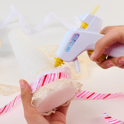 AdTech Cool Tool Kit with Low-Temp Glue Gun, White - Kid-Friendly, Safe for Crafting & Projects, Lightweight & Portable for Group Events