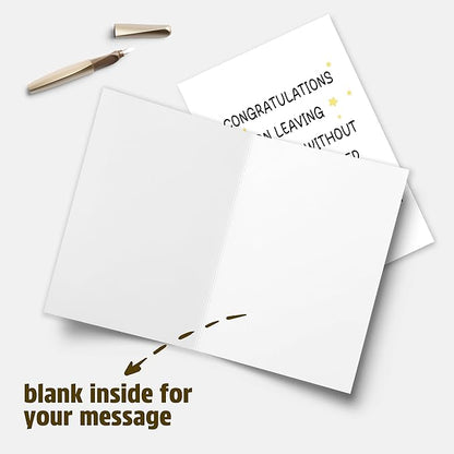 Funny Good Luck Retirement Card for Him & Her - Going Away & Coworker Leaving Card - Humorous for Friends & Family