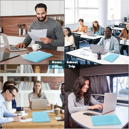 Expanding File Folder A4,13 Pockets File Organiser with Colored Tags, Paperwork A4 Plastic Wallet Document Storage Expander for School,Office and Home, Light Blue