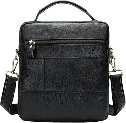 Hebetag Small Leather Sling Shoulder Bag Messenger Pack for Men Women Outdoor Travel Business