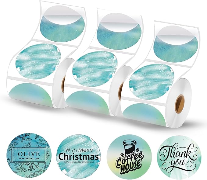 2 inch Round Thermal Labels, Labels for Printer M110 M108 M220 M260 M120 M221 Print Master Label Refill, Circle Thermal Printer Labels for Marklife P50 Clabel 221B, T50, 430/3Roll, Foggy Field