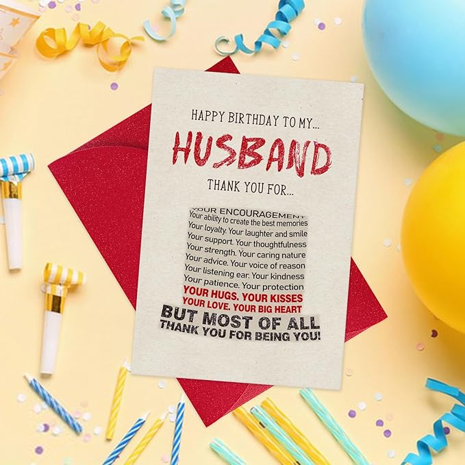 Birthday Card Gift for Husband - Romantic Husbands Birthday Card from Wife,Best Birthday Gifts for Husband,Happy Birthday To My Husbands