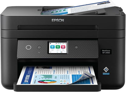 Epson Workforce WF-2960 Wireless All-in-One Printer with Scan, Copy, Fax, Auto Document Feeder, Automatic 2-Sided Printing, 2.4" Touchscreen Display, 150-Sheet Paper Tray and Ethernet,Black