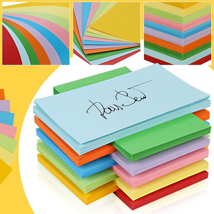 Tecmisse 300 PCS Colored Index Cards, 3x5 Inches Flash Cards, Heavy Note Cards, Study Cards for School, Learning, Memo Scratch Pad, 10 Colors (Blank)