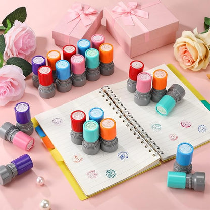 Yinder 24 Pcs Teacher Stamps for Classroom Self Inking Classroom Stamps Bulk for Teachers Elementary Colorful Motivational Encouraging Gifts(Spanish Style)