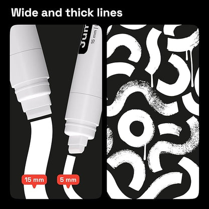 ARTISTRO 5 White Acrylic Paint Pens, Acrylic Paint Markers Jumbo Tip, Fabric Markers for Textile, Canvas, Rock, Glass, Wood, Paper, DYI, Pens for Kids and Adults
