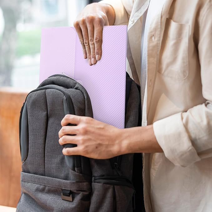 SKYDUE Expanding File Folder with 7 Pockets, Accordion File Organizer, Portable Folders for Documents, School Office Supplies Bungee Closure, Letter/A4 Size Purple