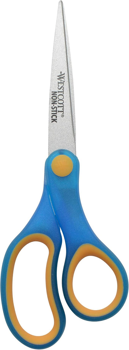 Westcott 7" Non-Stick Student Scissors for Kids 12-14 - Scissors for School or Crafting - Back to School Supplies - Color May Vary