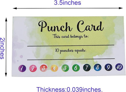 120 PCS Behavior Reward Punch cards for Kids,suit for Classroom Student Awards Loyalty,Reward Customer Business Incentive Loyalty (water color)