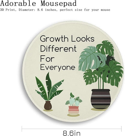 Gctriki Cute Round Mouse Pad, Inspirational Small Computer Mouse Pads for Desk Laptop Travel Gaming, Stitched Edge Non-Slip Rubber Base, Funny Home Office Desk Accessories Decor for Women