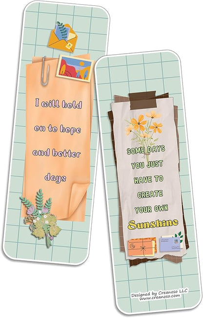 Creanoso Grief and Loss Affirmation Bookmarks (20-Sets x 6 Cards) – Daily Inspirational Card Set – Interesting Book Page Clippers – Great Rewards for Adults and Professionals