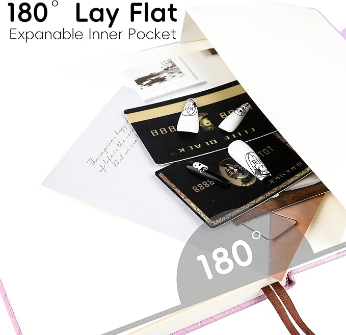 Lined Journal Notebook for Women Men, 192 Pages 100 GSM Thick Paper, Hardcover | Embossed Leather Journals for Writing, A5 College Ruled | Business, Work & School, 5.8"×8.5"(Purple)