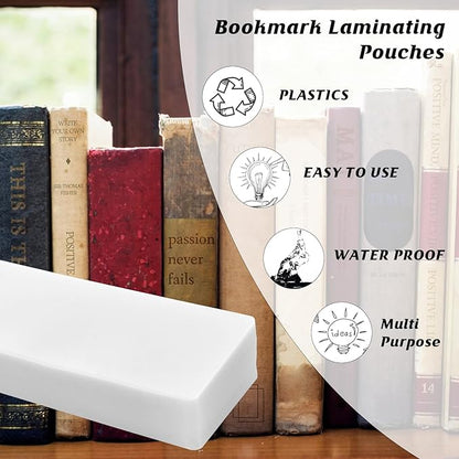 200Pieces Bookmark Laminating Pouches 2 * 8inch Hot Laminator Sleeves 5 Mil Compatible with Most Pouch Laminating Machines for Book Lovers Nature Lovers