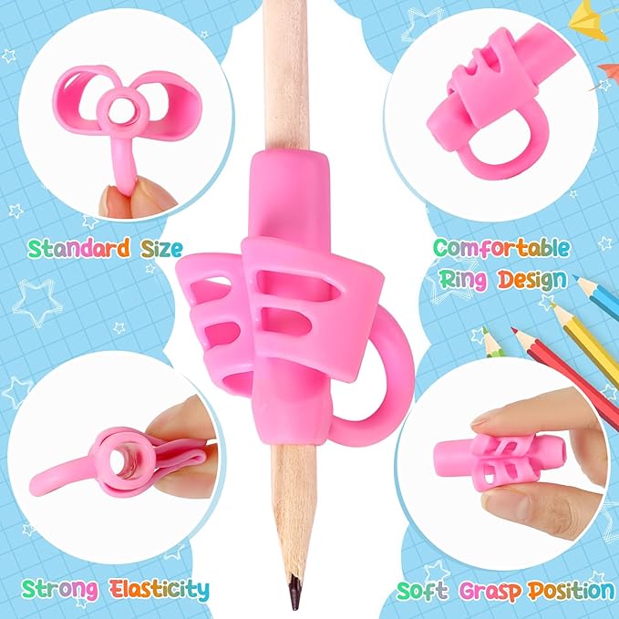 SANNIX 8 Pack Pencil Kids Grips for Kids Handwriting, Pencil Holder Grip Posture Correction Training Pen Writing Aid Tool for Kids Preschools PKidsosture Correction Training Elementary Teaching Tools