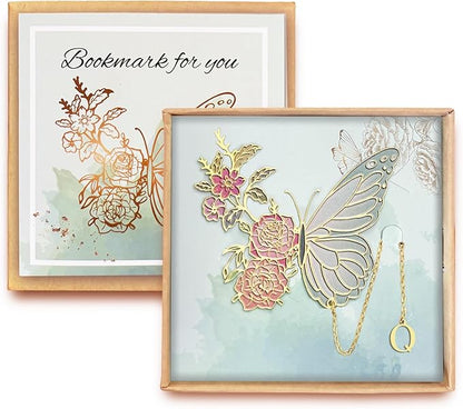 Metal Butterfly Bookmark for Women Cute Book Lovers Gift Butterfly Bookmarks Inital Book Mark Gifts for Reading Women Friend Teacher Appreciation Gifts Mom Birthday Valentines Day Christmas Gift, Q