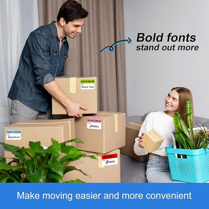 600 Count Home Moving Labels, 3 x 2 Large Labels for 3-4 Bedroom House with Writable Notes Areas, 17 Color Coded Moving Labels for Boxes + Fragile Moving Stickers + Heavy and Blank Labels