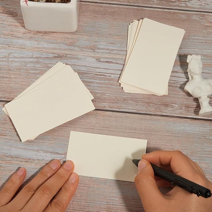 50 Sheets Blank Cardstock Paper 250 GSM Thick Heavy Cards Stock for DIY Art Projects, Card Making, Postcards, Greeting Cards, Birthday Party, Wedding Invitation (Cream, 3x5 inches)