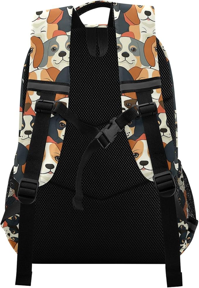 MNSRUU Laptop Backpack with Chest Strap, Cute Dog School Backpack, Travel Hiking Backpack for Boys Girls Teen Adult, Rucksack, Knapsack