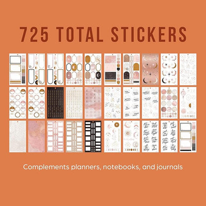 Happy Planner Sticker Pack for Calendars, Journals, and Planners, Easy-Peel Stickers and Scrapbook Accessories, Classic Size, Everyday Magic, 30 Sheets, 725 Total Stickers