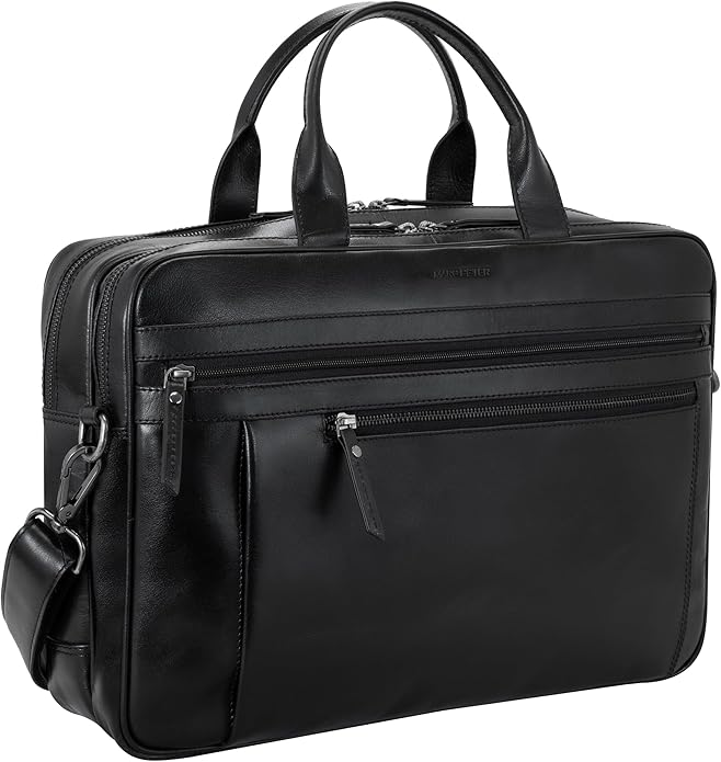 Marc Peter Laptop Bag Los Angeles I Leather Shoulder bag for 15.6 inch Laptop I Briefcase for men and women