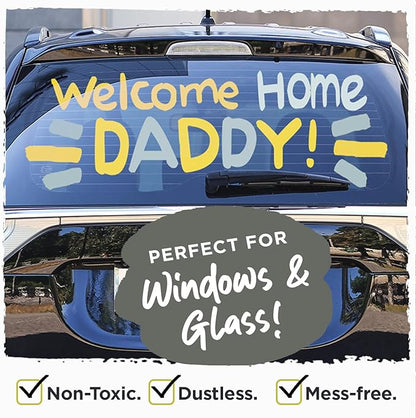 Metallic Chalk Markers (8 Pack) Liquid Chalk Pens for Blackboards, Chalkboard, Bistro Menu, Window Markers for Cars - Wet Wipe Erasable - 15mm Jumbo Nib