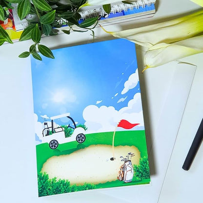 HEARTAGS- Golf Birthday Card For Men, 6x8 in Pop Up Birthday Cards For Husband, Dad, Him, Son, Brother, Happy Birthday Popup Cards From Wife With Envelope, Fathers Day Card