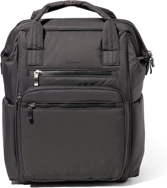 Baggallini Chelsea Laptop Backpack, Black Puff