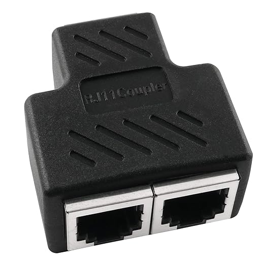 Telephone Splitter 1 to 2 RJ11 6P4C Wall Jack Plug RFAdapter Telephone Line Splitter Module Adapter