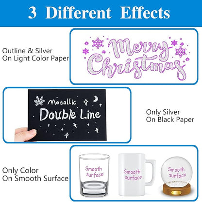 Muchcute Shimmer Markers Outline Glitter Pens: 12 Easter Basket Essentials Stuffers Teen Girl Gifts Trendy Stuff Cute Arts Crafts Art Supplies Kids Ages 4 6 7 8 9 10 11 14 Year Old Tween Teenage Ideas