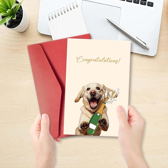 Labrador Wedding Congrats Card for Dog Lover Couple, Wedding Congratulations Card from Dog, Cute Dog Engagement Card, Bridal Shower Card, Wedding Day Congrats Gift for Newlyweds