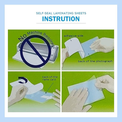 Uinkit Self Sealing Laminating Pouches Self Adhesive Laminating Sheets for Small Bussinesss Cards 2.6x3.9inches 50Pack 10Mil Thick Laminate Sheets Gloss Finish No Machine Need
