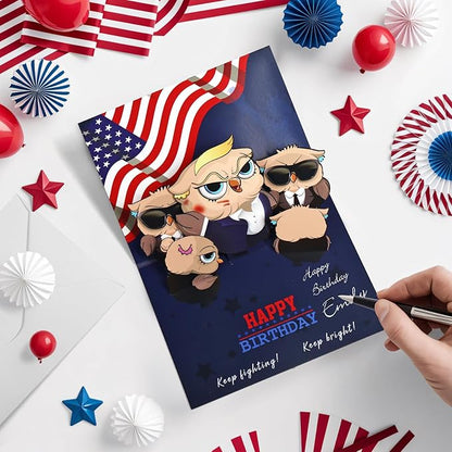 Birthday Card, 3D Pop Up Happy Birthday card, Funny Greeting Cards with Light and Music for Men, Dad, Husband, Women,Wife,Mom (Presidential Real Voice Birthday Blessings & Surprise)