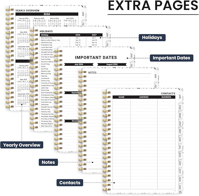 2026 Planner, Aesthetic Weekly and Monthly Planner for Women, Jan 2026 to Dec 2026, Hardcover 2026 Calendar Book with Monthly Tabs, Inner Pocket, Perfect for Office Home School - A4 (8.5" x 11"), Butterfly Grove