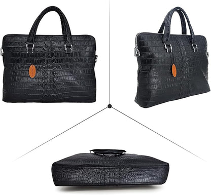 14.5 inches Laptop Bag, Genuine Leather Shoulder Bag for Men Business Briefcase, Travel Crossbody Bag