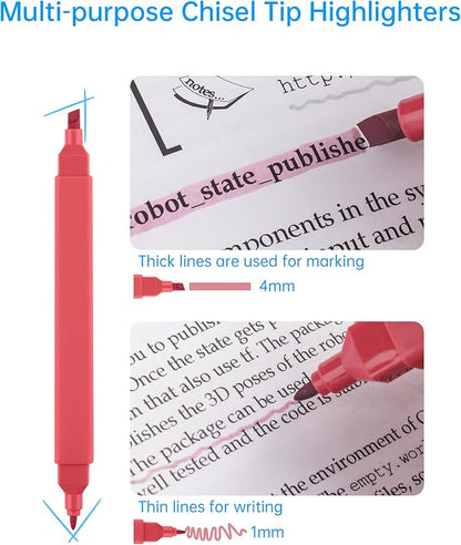 NiArt Bible Note-Taking Kit 6 Dual Tip Highlighters, 6 Gel Pens & 200 Sticky Notes - Versatile, Portable for Bible Study, Journaling, Planning & More with Retro Colors, Precision Tips & Storage Box