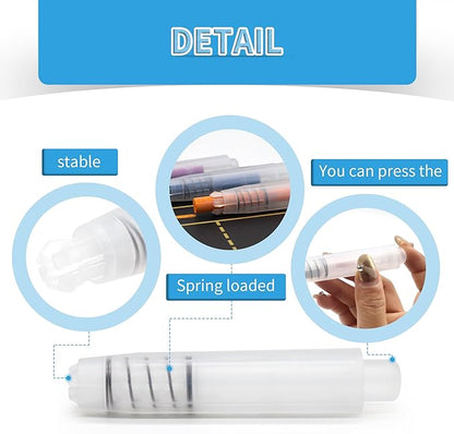 8-Pack Premium Transparent Chalk Holders - Teacher's Choice Easy Press Extension, Dust-Free Grip, Durable Plastic Shell for Classroom, Office, and Art Use