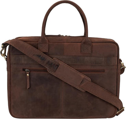 Marc Peter Hamilton Real Leather Business Bag for Men and Women | 15.6 inch Laptop Bag | Shoulder Bag for Men
