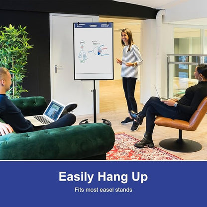 Comix Sticky Easel Pad, 20 x 23 Inches Flip Chart Paper for Teachers, Large Self Stick Easel Paper, 30 Sheets/Pad, 6 Pads/Pack