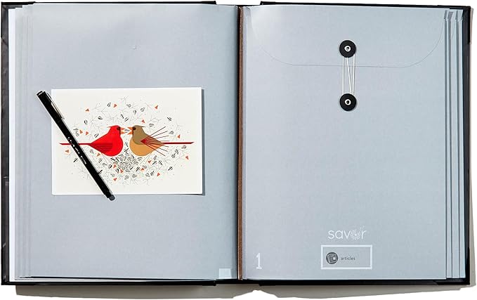 Savor | 2025 Updated Edition The Folio™ Document Organizer|Custom Dyed Cloth Bound Expanding File Folder for Important Papers, Emergency Binder,Birth Certificates,Social Security Cards, and Passports