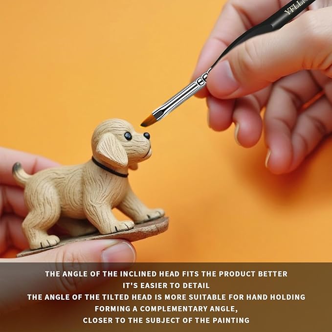 6Pcs Micro Paint Brushes Set with Triangular Handles - for Acrylics, Oils, Watercolors & Paint by Number, Citadel, Figurine, 40k，Mandala Painting(Black)