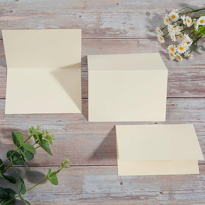 50 Pack Blank Cards Folded Cardstock Thank You Blank Greeting Cards for Invitations, Wedding, Greeting Cards, All Occasion DIY, 4x6 Folded Cards Cream