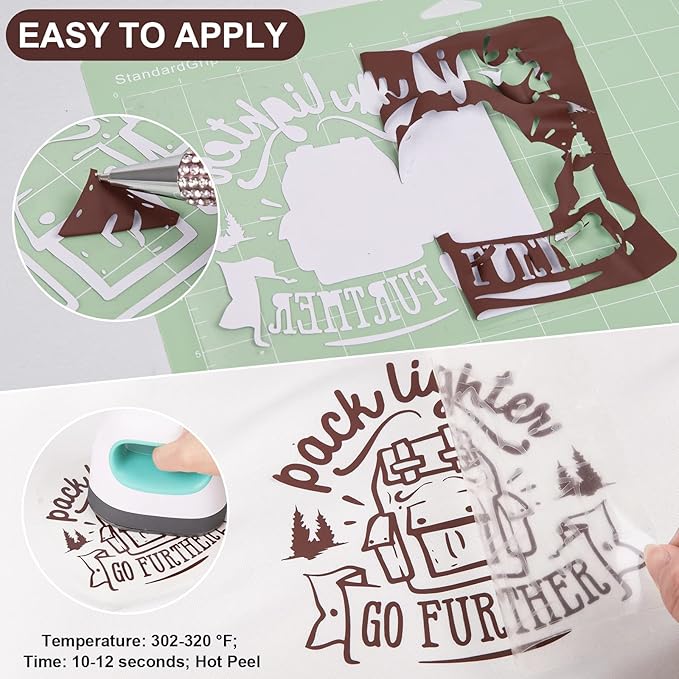 VINYL FROG Heat Transfer Vinyl Roll HTV Vinyl - 12"x5ft Brown Iron on Vinyl for T-Shirts, Heat Press Vinyl for DIY Craft Designs (Brown)