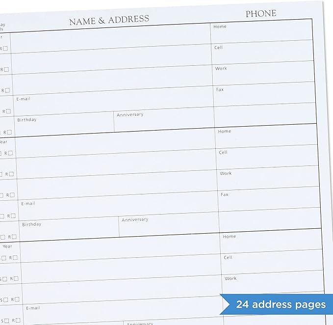 Hallmark Address Book Refill Pages (Pack of 44 Replacement Pages for Addresses, Appointments)