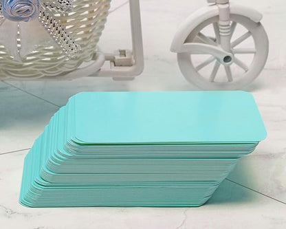 Penta Angel 100 Pcs Mini Paper Blank Gift Notes Cards DIY Craft Small Word Business Message Cards (Light Blue)
